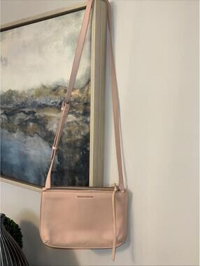 NWOT Vince Camuto Pebbled 100 % Leather Crossbody Bag In Peony (pink)